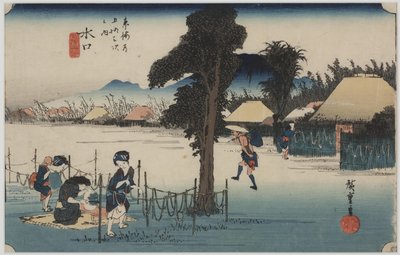 Słynne suszone wióry z tykwy autorstwa Ando or Utagawa Hiroshige