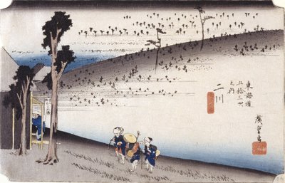 Futakawa (kolorowy drzeworyt) autorstwa Ando or Utagawa Hiroshige