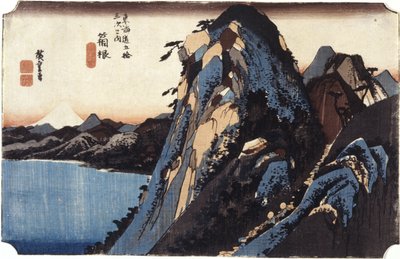 Hakone (kolorowy drzeworyt) autorstwa Ando or Utagawa Hiroshige