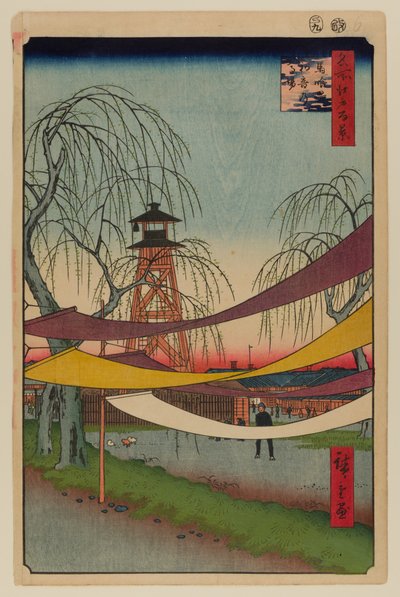 Hatsune Riding Grounds, Bakuro-cho autorstwa Ando or Utagawa Hiroshige