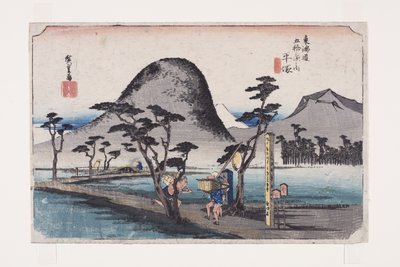 Hiratsuka: Nawate Roa d (Hiratsuka, Nawate Michi) autorstwa Ando or Utagawa Hiroshige