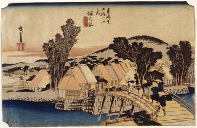 Hodogaya, grzbiet Shinmachi B autorstwa Ando or Utagawa Hiroshige