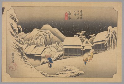 Kanbara: Night S w (Kanbara, Yuki by) (To r jest bazą danych t) autorstwa Ando or Utagawa Hiroshige