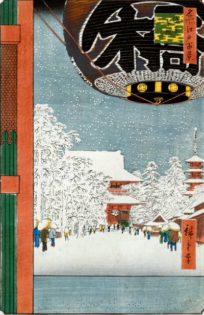Świątynia Kinryuzan w Asakusa, z serii „Sto widoków słynnych miejsc w Edo” autorstwa Ando or Utagawa Hiroshige