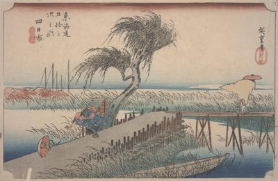 Mie rzeka autorstwa Ando or Utagawa Hiroshige