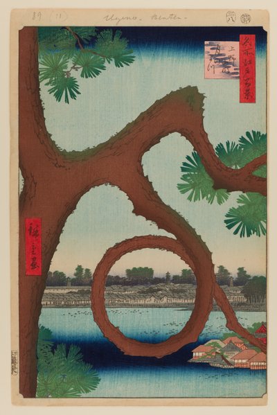Moon Pine, Ueno autorstwa Ando or Utagawa Hiroshige