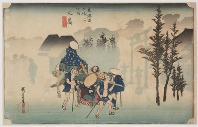 Poranna mgła autorstwa Ando or Utagawa Hiroshige