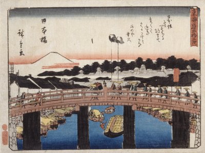 Nihonbashi (kolorowy drzeworyt) autorstwa Ando or Utagawa Hiroshige