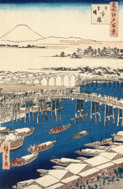 Nihonbashi, Cair Hayashi g af hand r S w autorstwa Hiroshige Utagawa autorstwa Ando or Utagawa Hiroshige