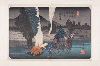 nr 19, Karuizawa (kolorowy drzeworyt) autorstwa Ando or Utagawa Hiroshige