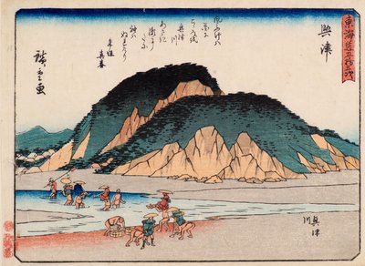 Okitsu autorstwa Ando or Utagawa Hiroshige