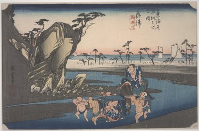 Rzeka Okitsu autorstwa Ando or Utagawa Hiroshige