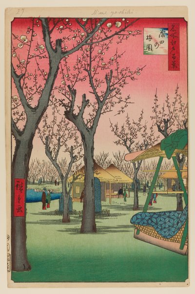 Plum Garden, Kamata (Kamata no Umezono) autorstwa Ando or Utagawa Hiroshige