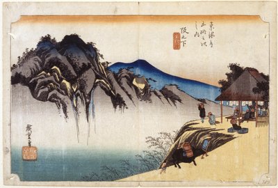 Sakanoshita (drzeworyt kolorowy) autorstwa Ando or Utagawa Hiroshige