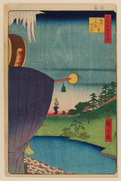 Procesja festiwalowa Sanno w Kojimachi l-Chome autorstwa Ando or Utagawa Hiroshige