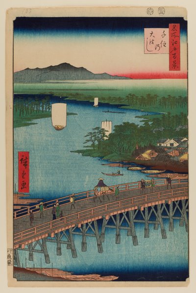 Wielki Most Senju autorstwa Ando or Utagawa Hiroshige