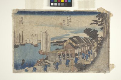 Biblioteka Shinagawa Satachi autorstwa Ando or Utagawa Hiroshige