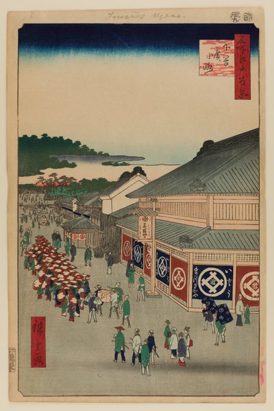 Shitaya Hirokoji autorstwa Ando or Utagawa Hiroshige