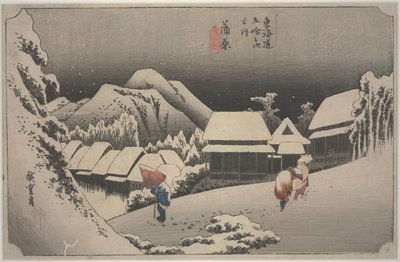 Śnieg w nocy autorstwa Ando or Utagawa Hiroshige