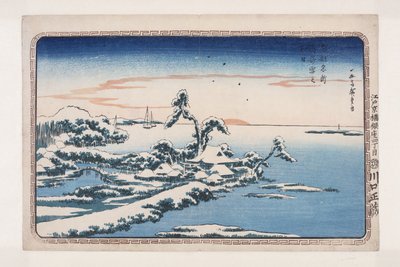 Śnieg w Nowy Rok w Susaki (Susaki yuki no hatsuhi) (kolorowy drzeworyt) autorstwa Ando or Utagawa Hiroshige
