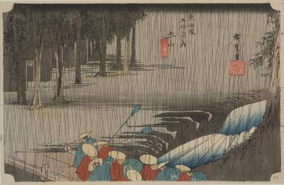 Wiosenny deszcz autorstwa Ando or Utagawa Hiroshige