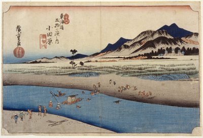 Stacja 10, Odawara (drzeworyt) autorstwa Ando or Utagawa Hiroshige