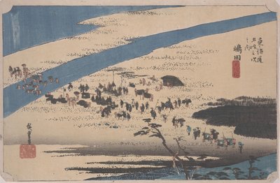 Suruga wersja k te hej ri ver autorstwa Ando or Utagawa Hiroshige