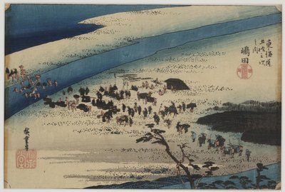 Suruga wersja k te hej ri ver autorstwa Ando or Utagawa Hiroshige