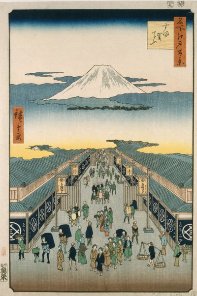 ulicy Suruga autorstwa Ando or Utagawa Hiroshige