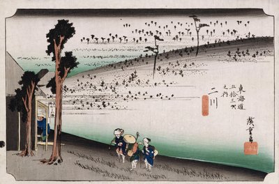 Płaskowyż Małp, Futagawa, z serii „Pięćdziesiąt trzy stacje Tokaido” autorstwa Ando or Utagawa Hiroshige