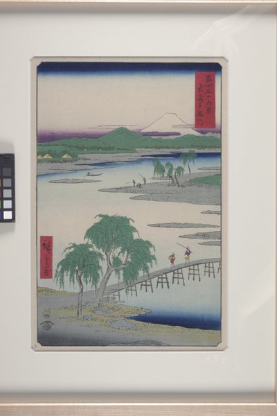 Rzeka Tama w prowincji Musashi (Musashi Tamagawa) (drzeworyt kolorowy) autorstwa Ando or Utagawa Hiroshige