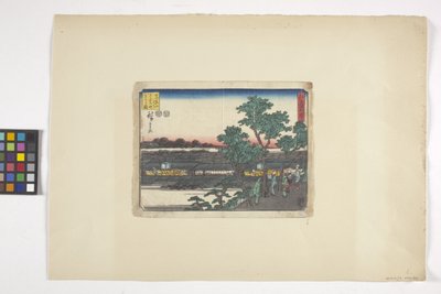 Widok Saruwakacho z Matsuchiyamy (drzeworyt kolorowy) autorstwa Ando or Utagawa Hiroshige