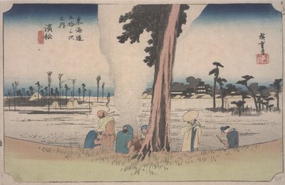Zimowa scena autorstwa Ando or Utagawa Hiroshige