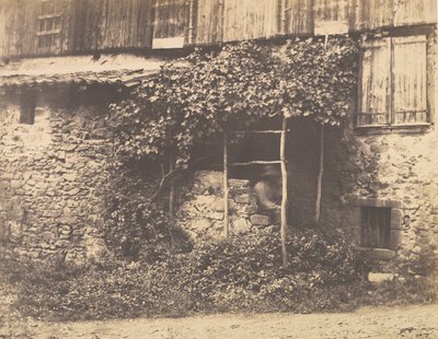 [Rustykalny budynek z Człowiekiem pod kratą], ok. 201 1853. autorstwa André Giroux
