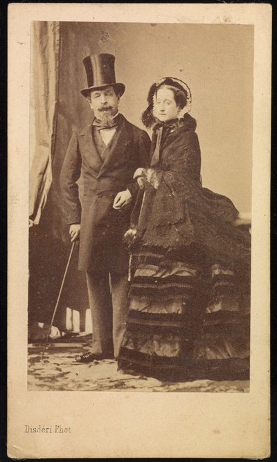 Napoleon III i Eugenia autorstwa Andre Adolphe Eugene Disderi