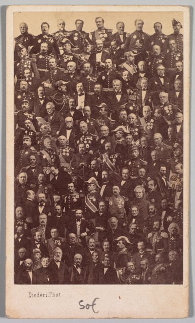 Bez tytułu (francuscy bohaterowie wojskowi i przywódcy polityczni) autorstwa Andre Adolphe Eugene Disderi