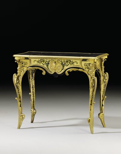 Biurko w stylu Ludwika XIV, ok. 1700 (ormolu, szylkret, heban, mosiądz i róg barwiony na niebiesko) autorstwa Andre Charles (attr. to) Boulle