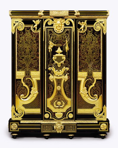 Mała szafa w stylu Ludwika XIV na ormolu, 1700-10 autorstwa Andre Charles Boulle