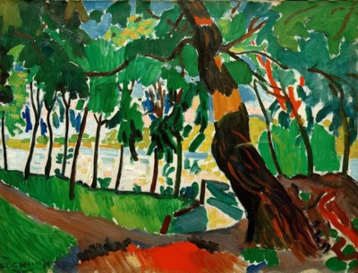 Drzewo, krajobraz nadrzeczny autorstwa Andre Derain
