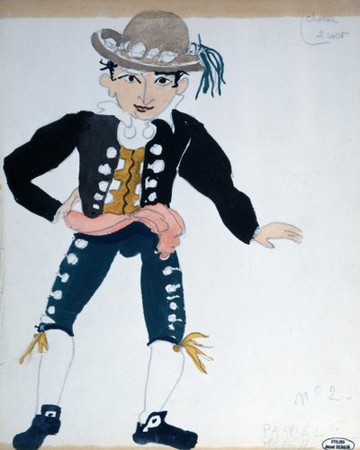 Projekt kostiumów do przedstawienia "Cyrulik sewilski" w Paryżu (akwarela na papierze) autorstwa Andre Derain