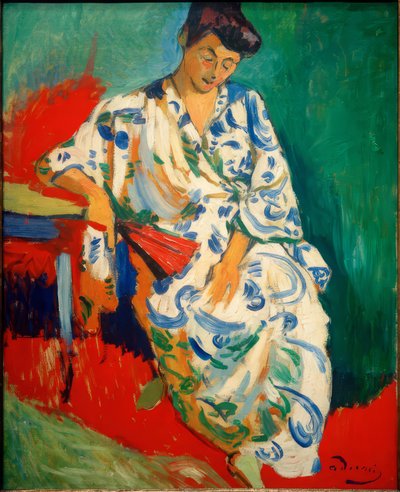 Kobieta z szalem, Madame Matisse w kimonie autorstwa Andre Derain