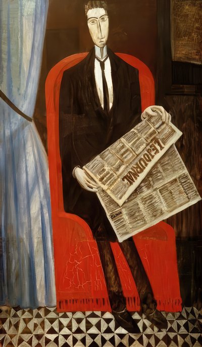 Portret mężczyzny nieznanego gazecie autorstwa Andre Derain