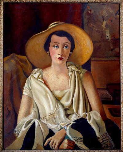 Portret Madame Paul Guillaume w dużym kapeluszu autorstwa Andre Derain
