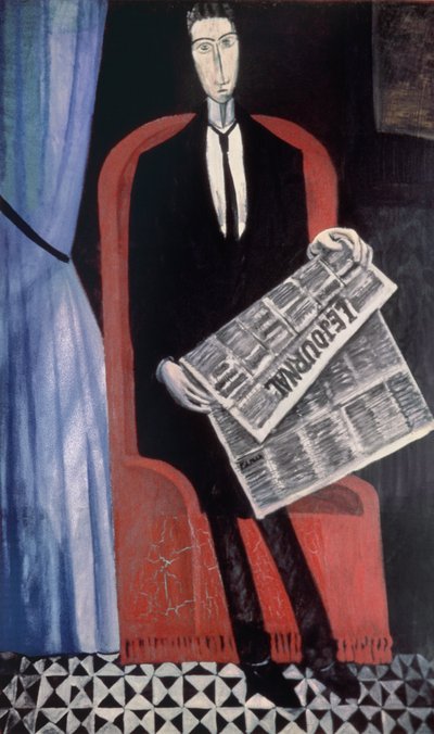 Portret mężczyzny z gazetą autorstwa Andre Derain