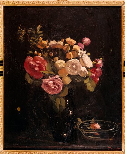 Róże w czarnym wazonie, XX wiek (olej na płótnie) autorstwa Andre Derain