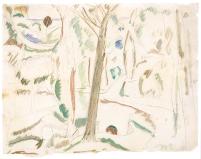 Bez tytułu (studium do The Turning Road), ok. 1906 (grafit i akwarela na papierze) autorstwa Andre Derain