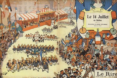 Parada z okazji Dnia Bastylii, ilustracja do Le Rire autorstwa Andre Devambez