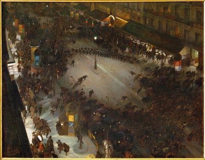 Szarża policyjna (obraz na płótnie) autorstwa Andre Devambez