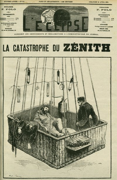 Wypadek balonu, Zenith, 15 kwietnia autorstwa Andre Gill