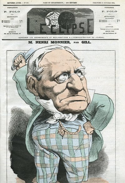 Karykatura Henri Monniera (1799-1877), francuskiego dramaturga, rysownika, aktora. Okładka w „” L